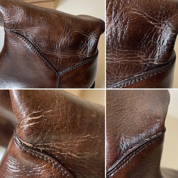 BED STU Manchester Distressed Brown Leather Tall Riding Boots BedStu Size 6 - Picture 11 of 16